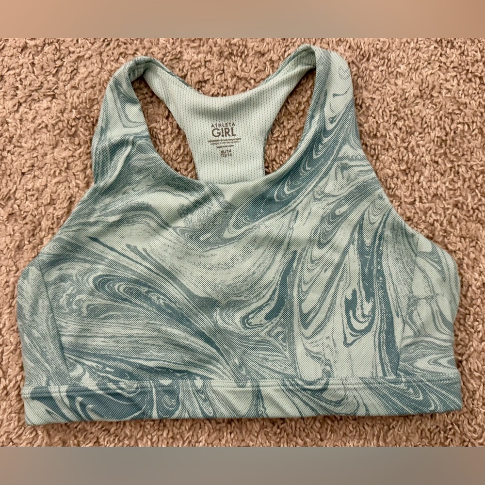 Atheta Girl Swirl Sports Bra - Teal - Size XL/14 Girls - EUC